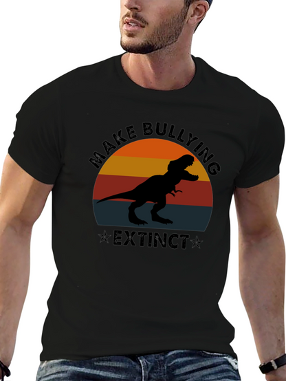 Camiseta Negra Make Bullying Extinct Dinosaurio