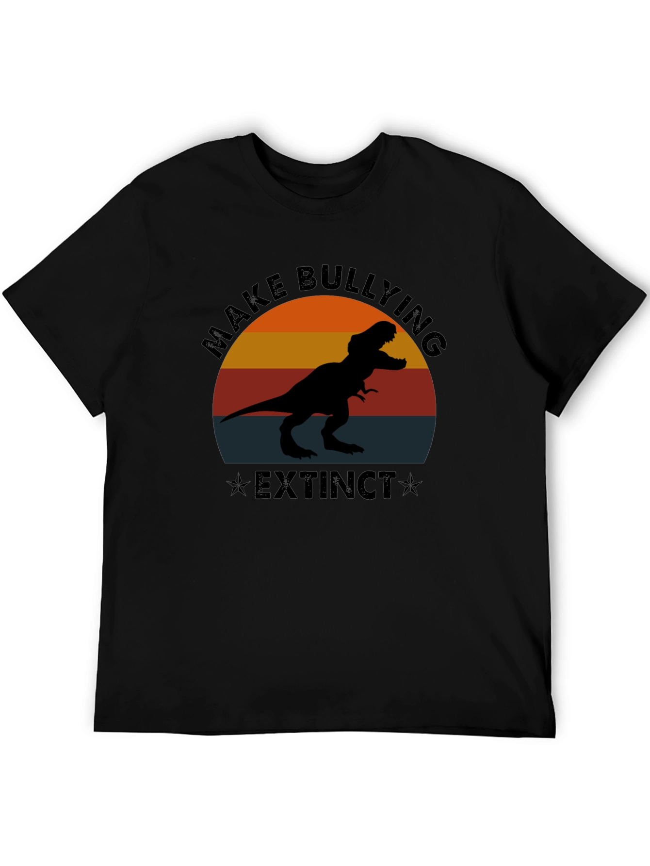 Camiseta Negra Make Bullying Extinct Dinosaurio