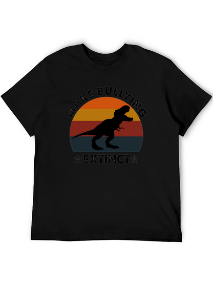 Camiseta Negra Make Bullying Extinct Dinosaurio