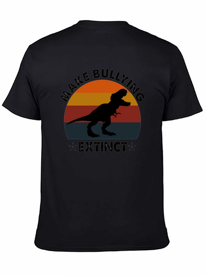 Camiseta Negra Make Bullying Extinct Dinosaurio