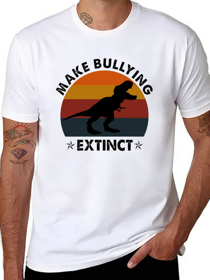 Camiseta Negra Make Bullying Extinct Dinosaurio