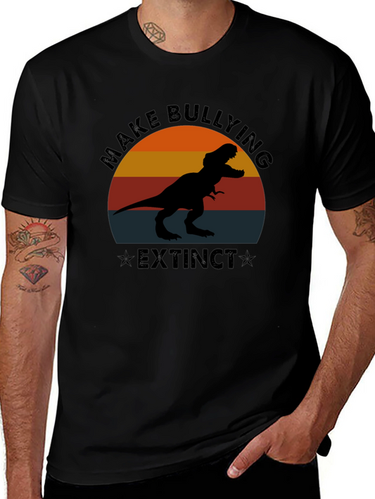 Camiseta Negra Make Bullying Extinct Dinosaurio