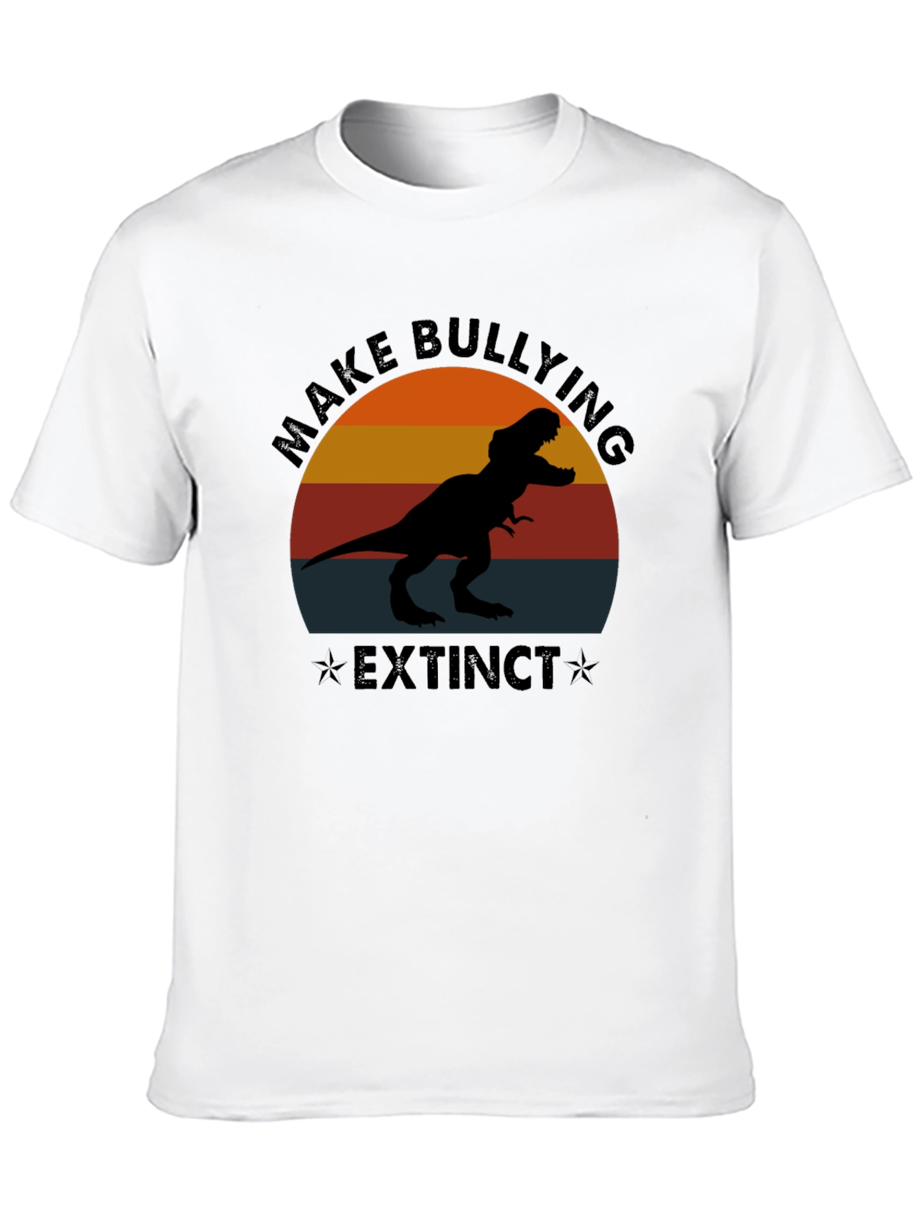 Camiseta Negra Make Bullying Extinct Dinosaurio