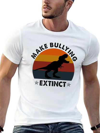 Camiseta Negra Make Bullying Extinct Dinosaurio