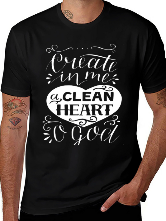 Camiseta Negra con Diseño Inspirador Corazón Limpio