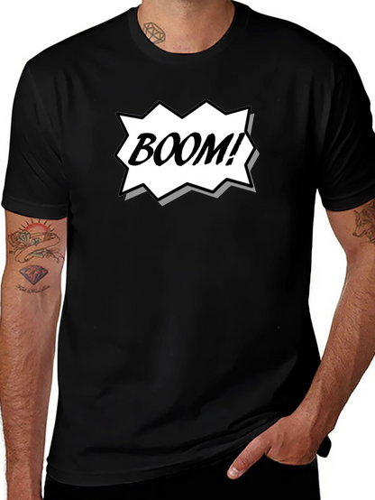 Camiseta Negra Estilo Cómic ¡BOOM!