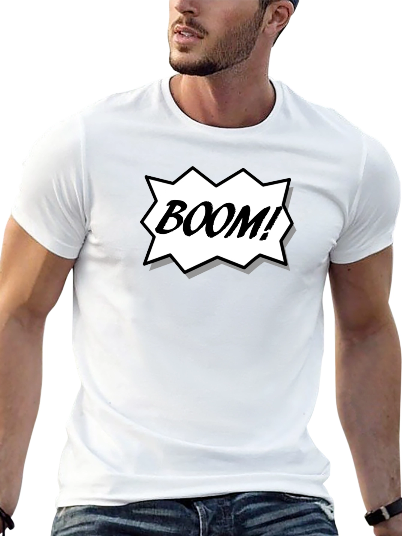 Camiseta Negra Estilo Cómic ¡BOOM!