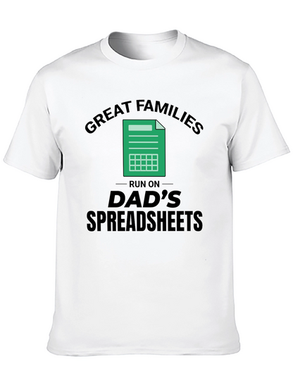 Camiseta Divertida: Grandes Familias Hojas de Cálculo del Papá