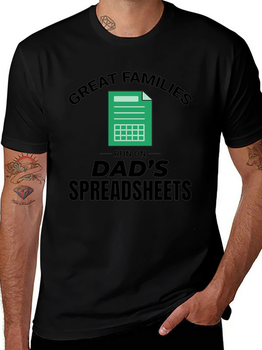 Camiseta Divertida: Grandes Familias Hojas de Cálculo del Papá