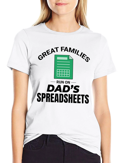 Camiseta Divertida: Grandes Familias Hojas de Cálculo del Papá