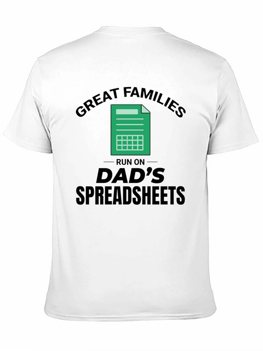 Camiseta Divertida: Grandes Familias Hojas de Cálculo del Papá