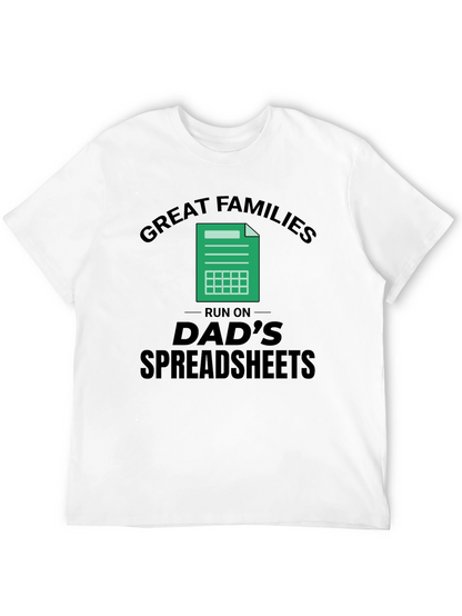 Camiseta Divertida: Grandes Familias Hojas de Cálculo del Papá