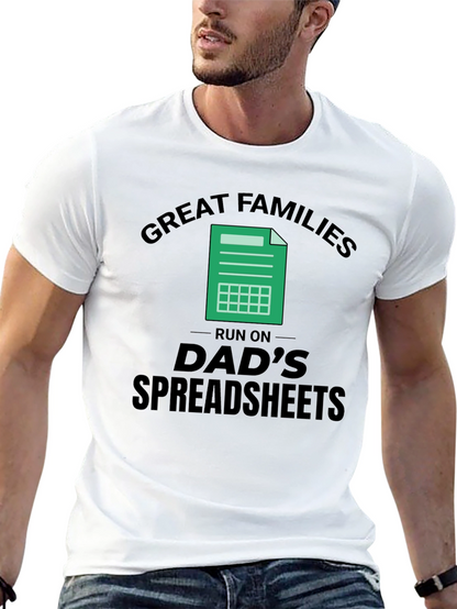 Camiseta Divertida: Grandes Familias Hojas de Cálculo del Papá