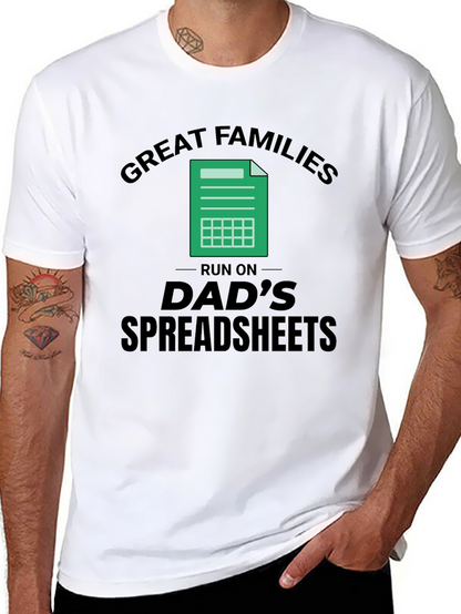 Camiseta Divertida: Grandes Familias Hojas de Cálculo del Papá