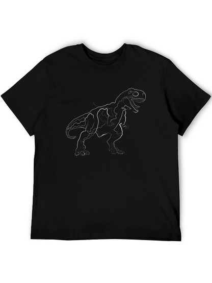 Camiseta Negra con Diseño de Dinosaurio T-Rex