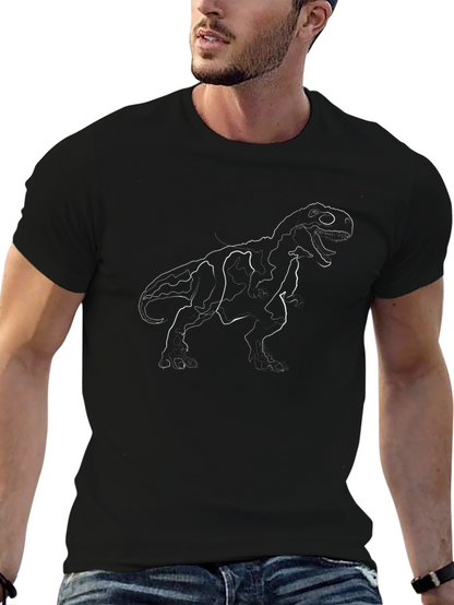 Camiseta Negra con Diseño de Dinosaurio T-Rex