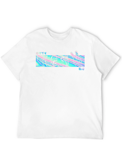 Camiseta Negra con Diseño Anime Holográfico