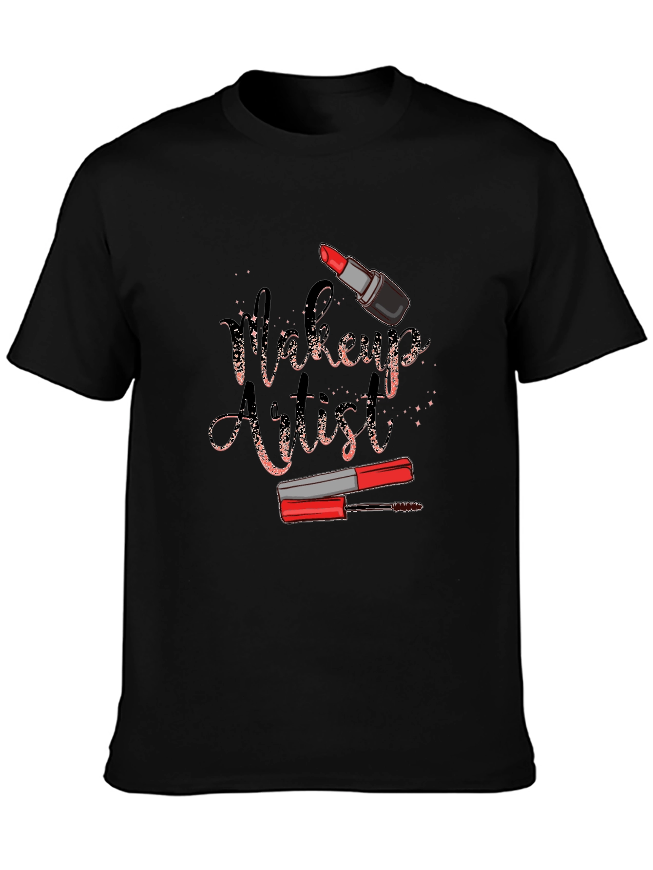 Camiseta Negra Diseño Artista de Maquillaje