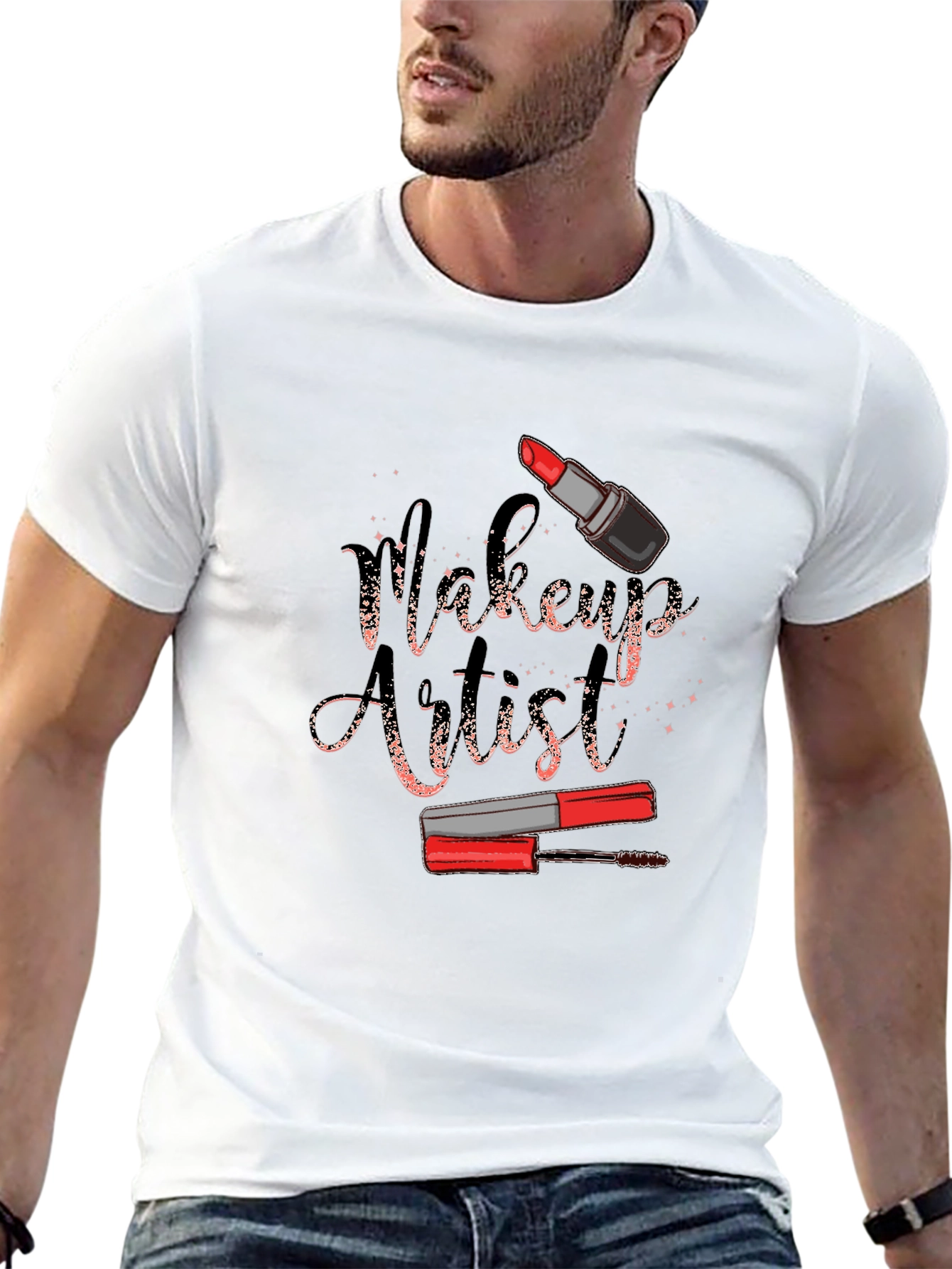 Camiseta Negra Diseño Artista de Maquillaje