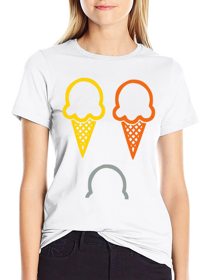 Camiseta Negra con Diseño de Helados Tristes