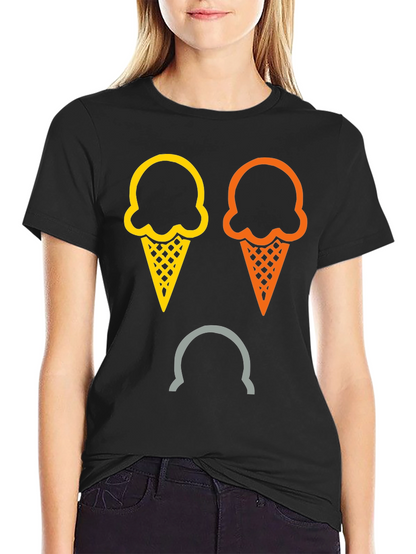 Camiseta Negra con Diseño de Helados Tristes