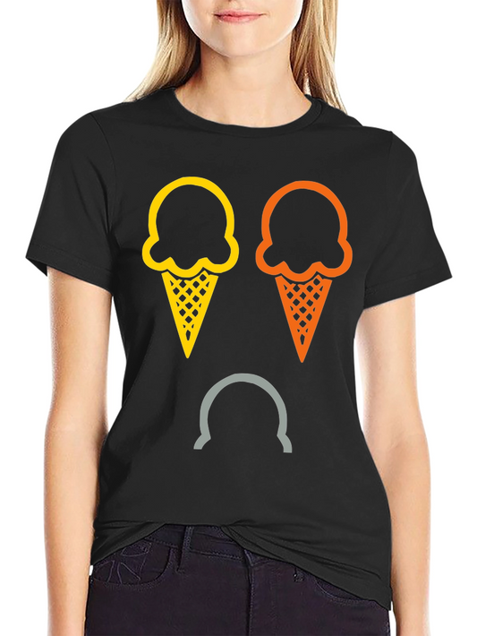 Camiseta Negra con Diseño de Helados Tristes