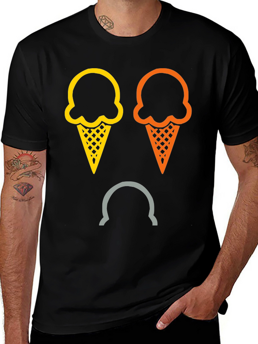 Camiseta Negra con Diseño de Helados Tristes