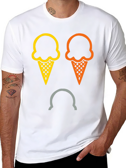 Camiseta Negra con Diseño de Helados Tristes