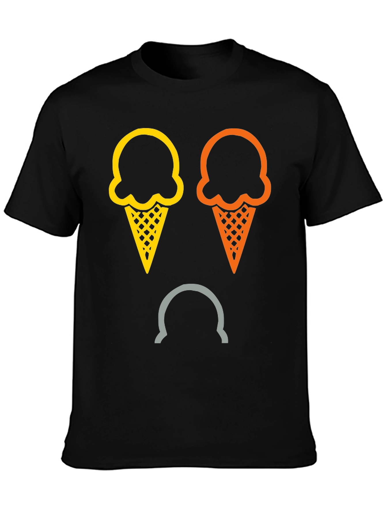 Camiseta Negra con Diseño de Helados Tristes