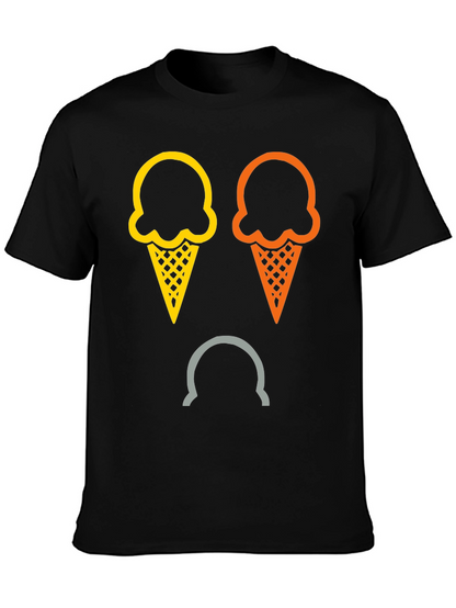 Camiseta Negra con Diseño de Helados Tristes