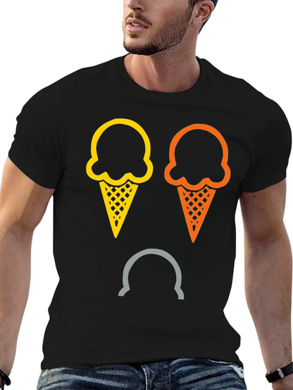 Camiseta Negra con Diseño de Helados Tristes