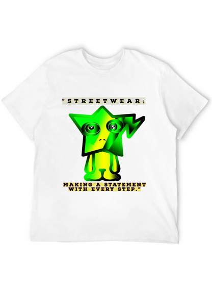 Camiseta Negra con Diseño Gráfico Abstracto