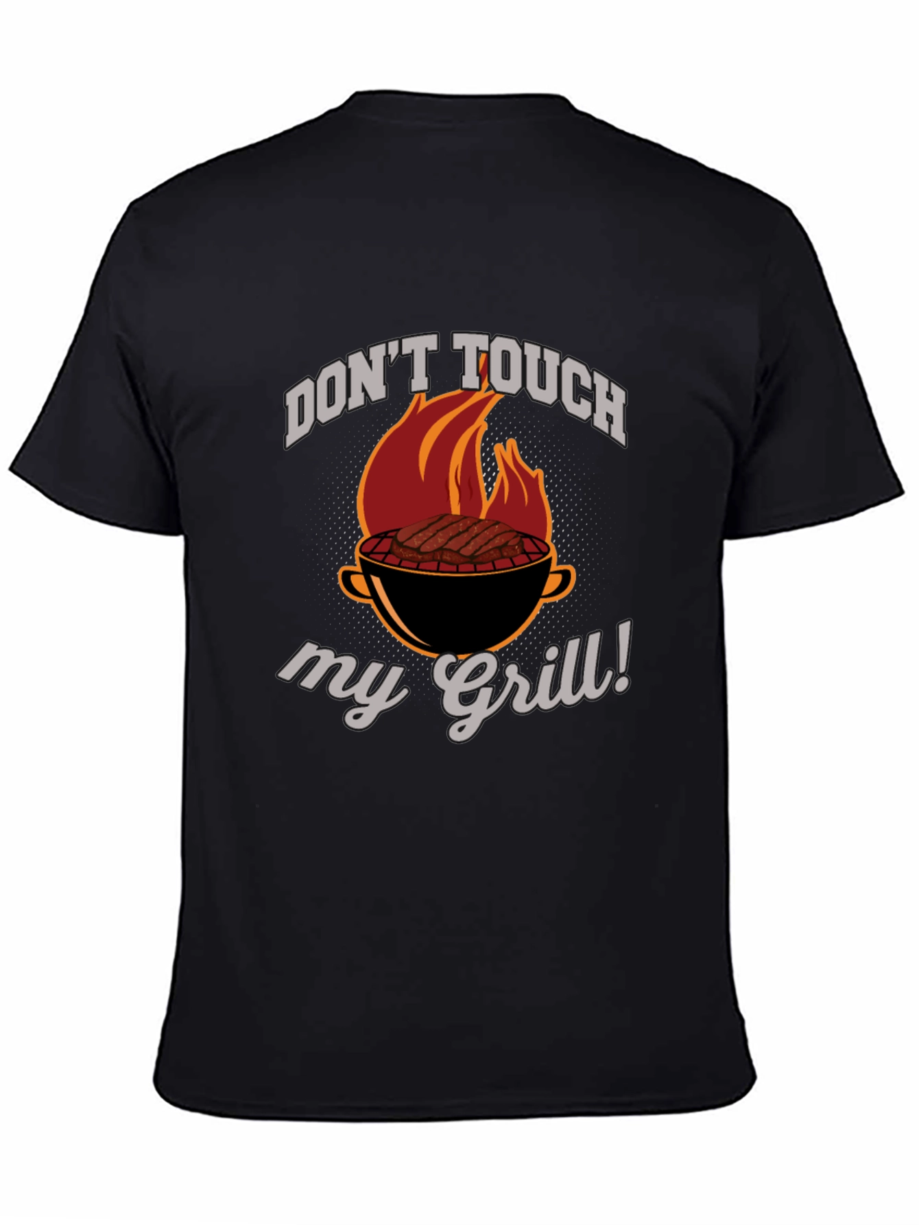 Camiseta Negra No Toques Mi Parrilla para Barbacoa