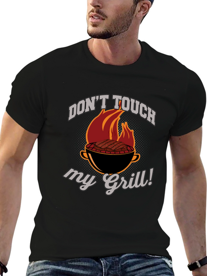 Camiseta Negra No Toques Mi Parrilla para Barbacoa