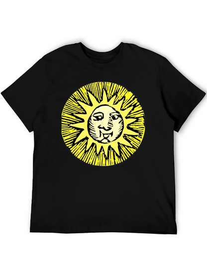Camiseta Negra con Sol Amarillo Estampado