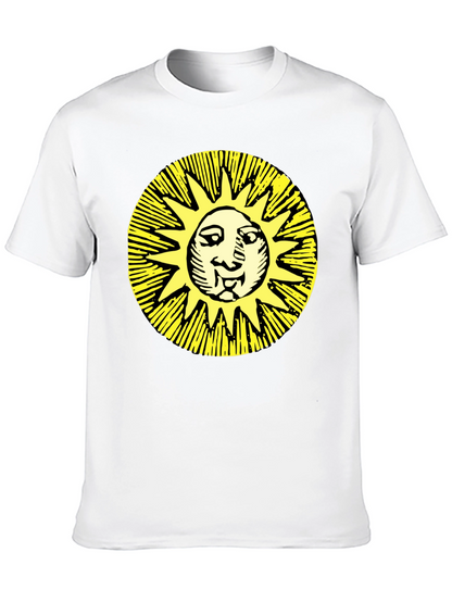 Camiseta Negra con Sol Amarillo Estampado