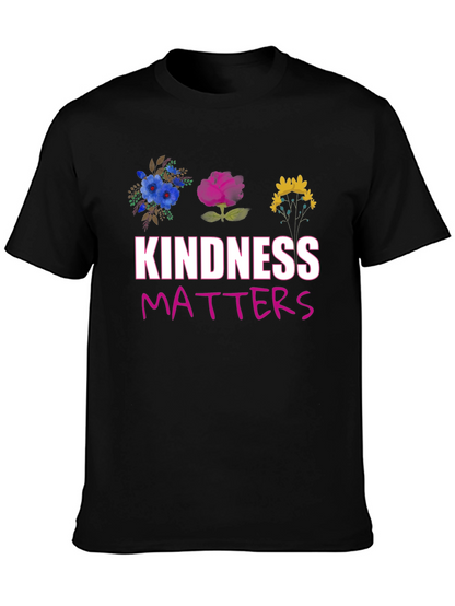Camiseta Negra Kindness Matters Floral