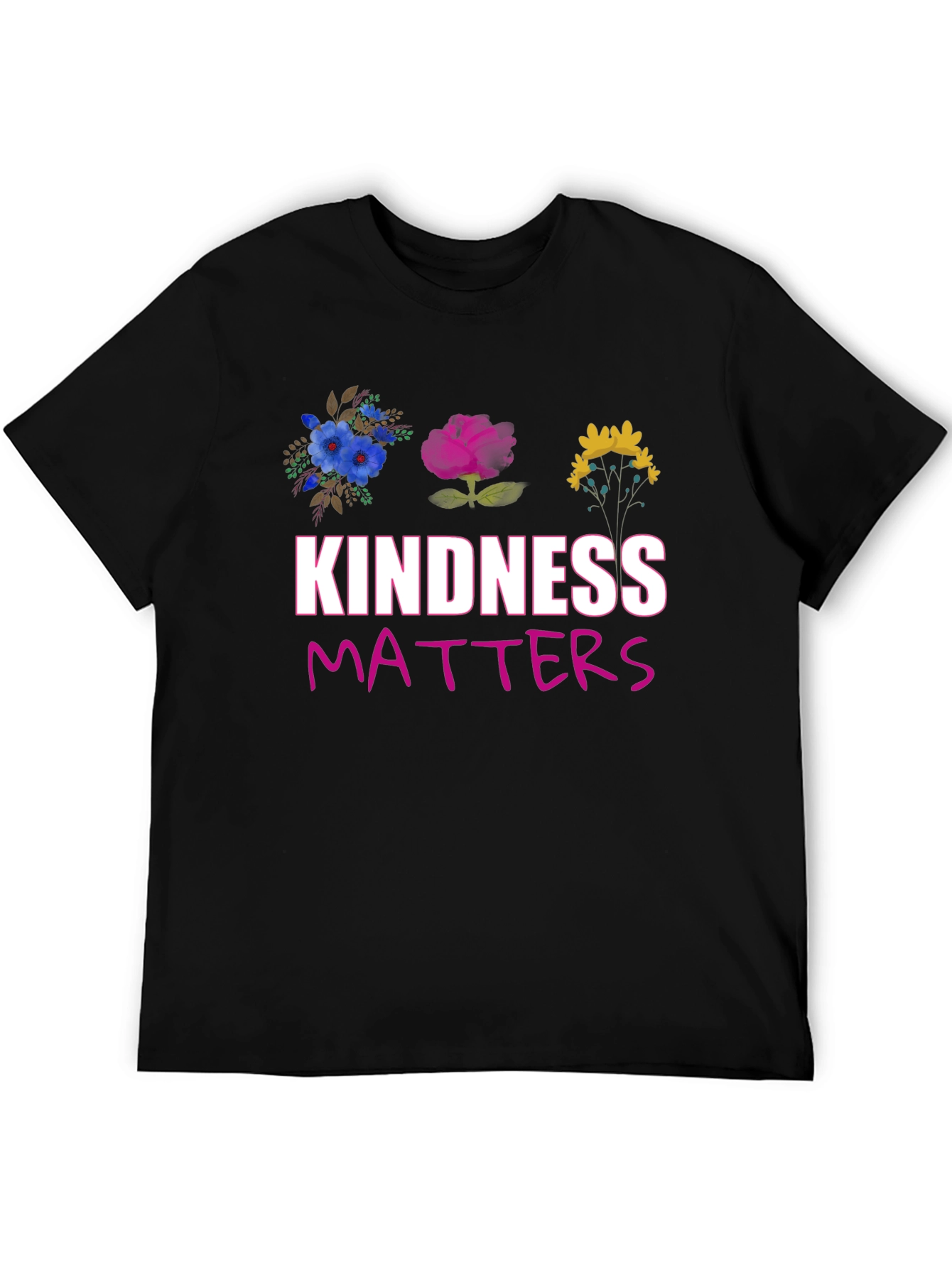 Camiseta Negra Kindness Matters Floral