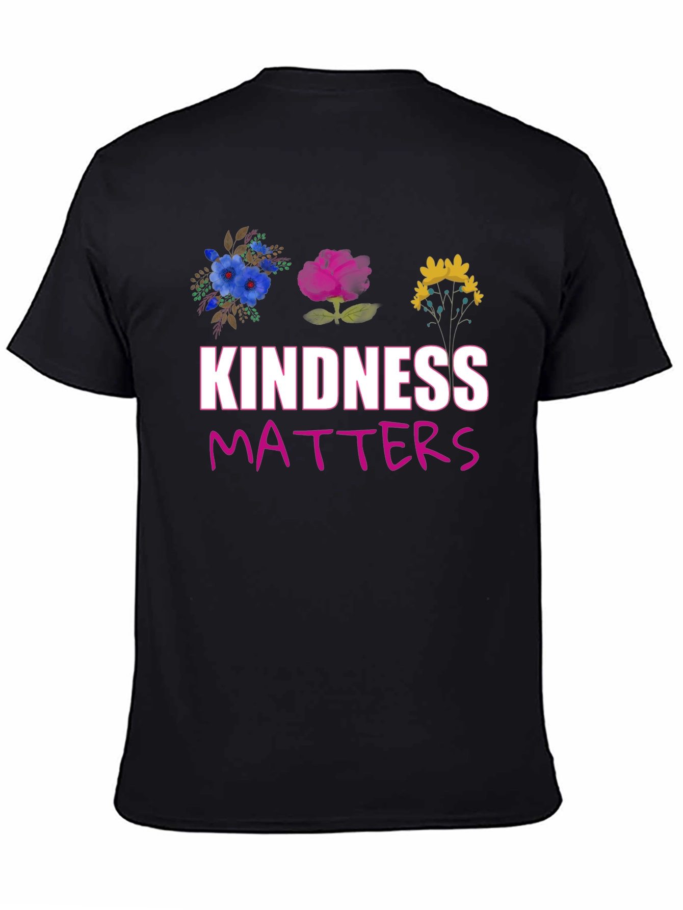 Camiseta Negra Kindness Matters Floral