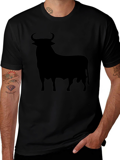Camiseta Negra con Silueta de Toro