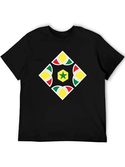 Camiseta Negra con Diseño Senegalés