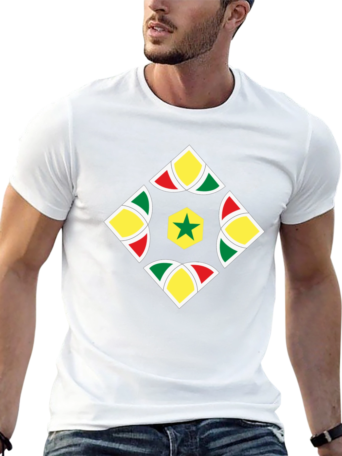 Camiseta Negra con Diseño Senegalés
