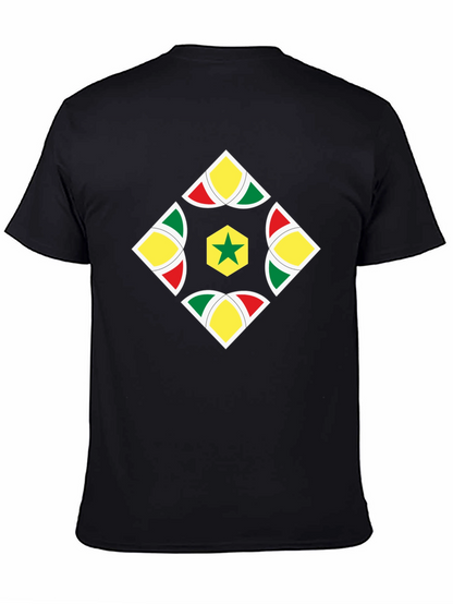 Camiseta Negra con Diseño Senegalés