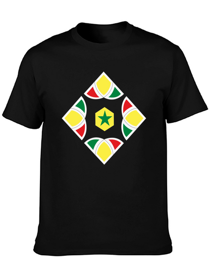 Camiseta Negra con Diseño Senegalés