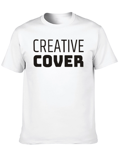 Camiseta Negra Creative Cover Algodón Cómoda Casual