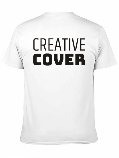 Camiseta Negra Creative Cover Algodón Cómoda Casual