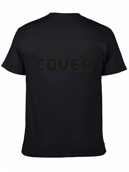 Camiseta Negra Creative Cover Algodón Cómoda Casual