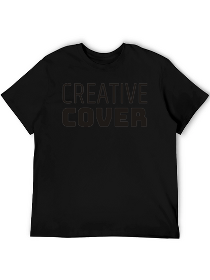 Camiseta Negra Creative Cover Algodón Cómoda Casual