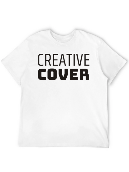 Camiseta Negra Creative Cover Algodón Cómoda Casual