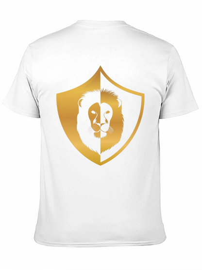 Camiseta Negra con Diseño de León Dorado